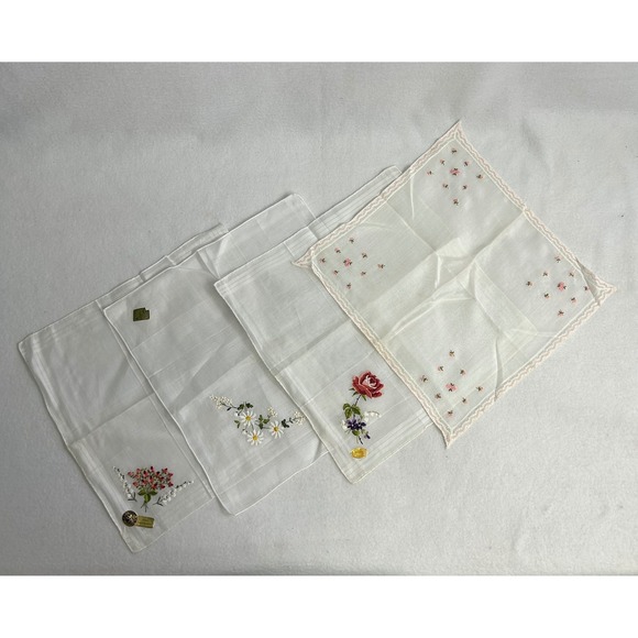 Gerbrend Creation Accessories - Vintage Cottagecore Swiss Cotton Handkerchiefs Gerbrend Treasure Masters‎ 4pc